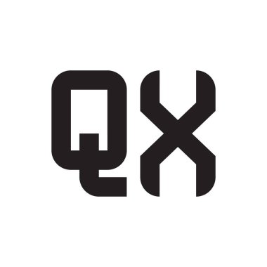 qx ilk harf vektör logo simgesi