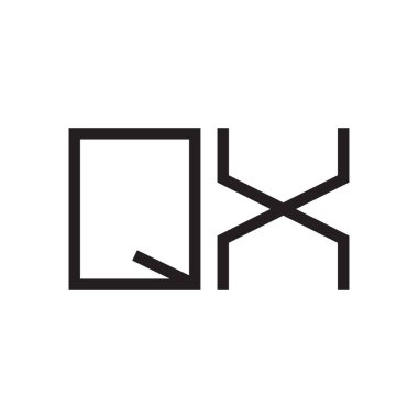 qx ilk harf vektör logo simgesi
