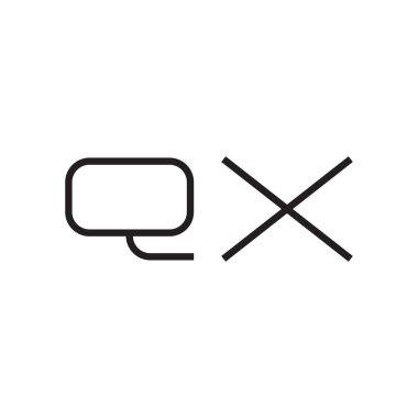 qx ilk harf vektör logo simgesi
