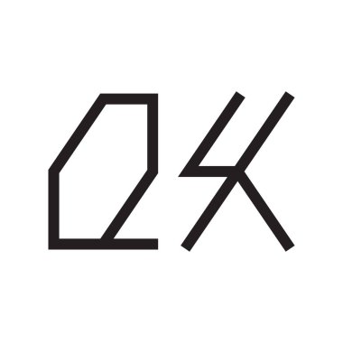 qx ilk harf vektör logo simgesi