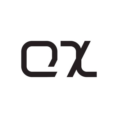 qx ilk harf vektör logo simgesi