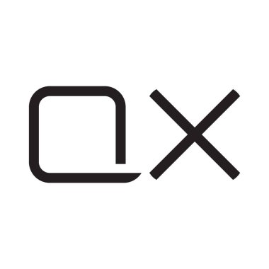 qx ilk harf vektör logo simgesi