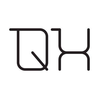 qx ilk harf vektör logo simgesi
