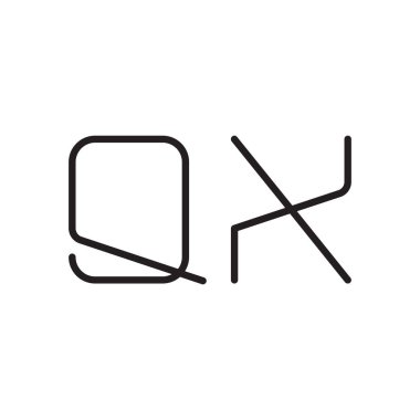 qx ilk harf vektör logo simgesi