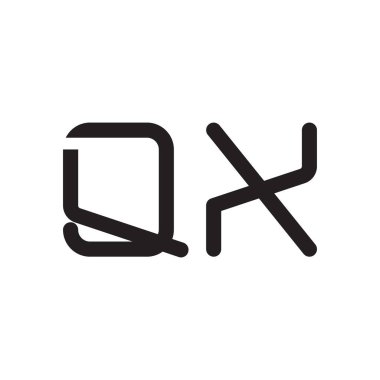 qx ilk harf vektör logo simgesi