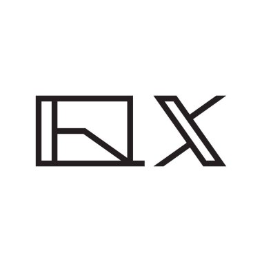qx ilk harf vektör logo simgesi