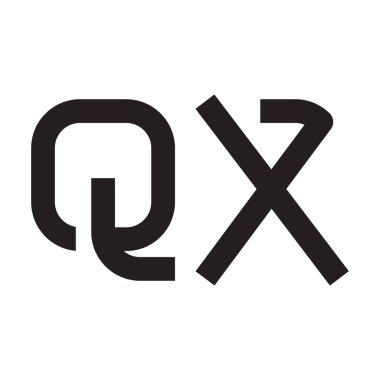 qx ilk harf vektör logo simgesi