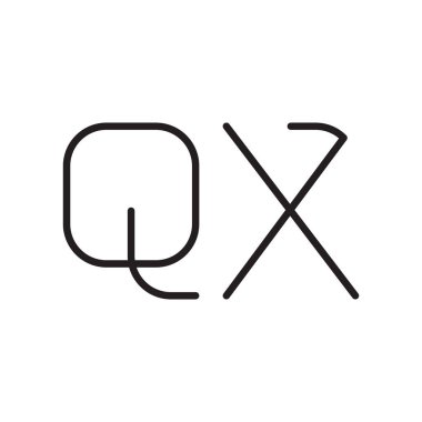qx ilk harf vektör logo simgesi