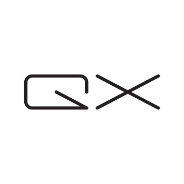 qx ilk harf vektör logo simgesi