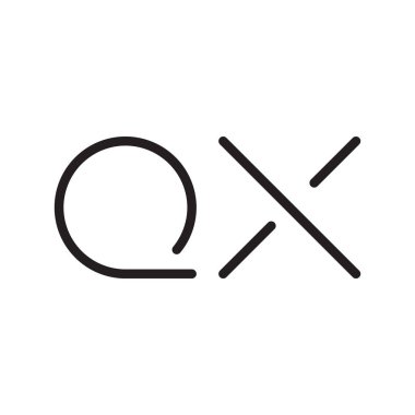qx ilk harf vektör logo simgesi