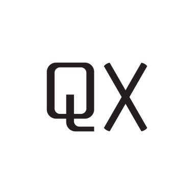qx ilk harf vektör logo simgesi