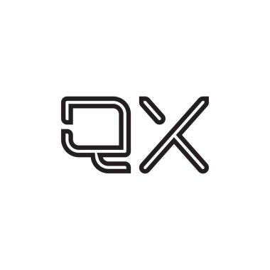 qx ilk harf vektör logo simgesi