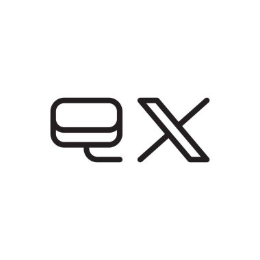 qx ilk harf vektör logo simgesi