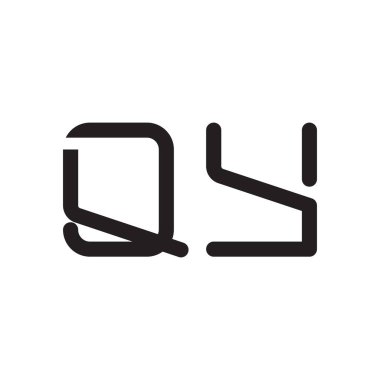qy ilk harf vektör logo simgesi