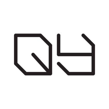 qy ilk harf vektör logo simgesi