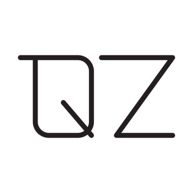 qz ilk harf vektör logo simgesi