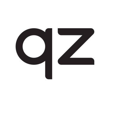 qz ilk harf vektör logo simgesi
