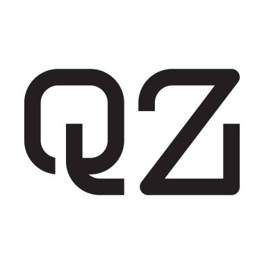 qz ilk harf vektör logo simgesi