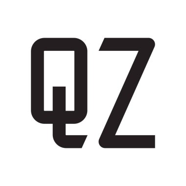 qz ilk harf vektör logo simgesi