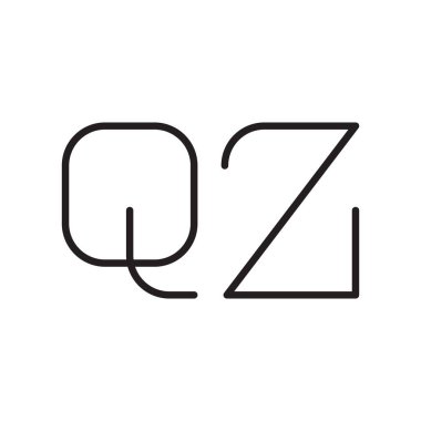 qz ilk harf vektör logo simgesi
