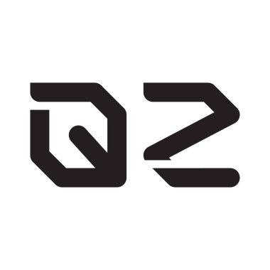 qz ilk harf vektör logo simgesi