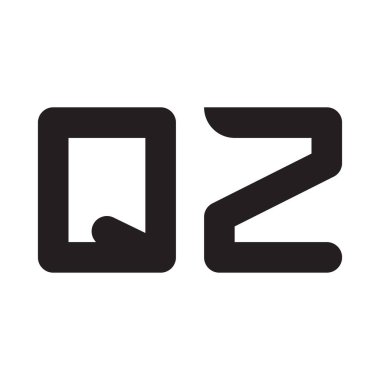 qz ilk harf vektör logo simgesi