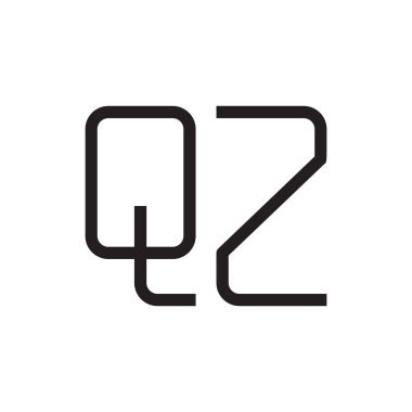 qz ilk harf vektör logo simgesi