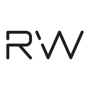 rw ilk harf vektör logo simgesi