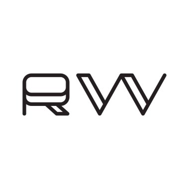 rw ilk harf vektör logo simgesi