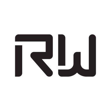 rw ilk harf vektör logo simgesi