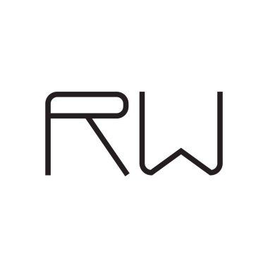 rw ilk harf vektör logo simgesi