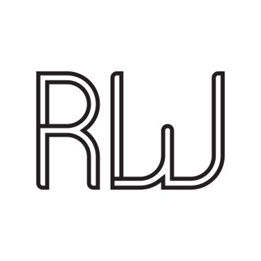 rw ilk harf vektör logo simgesi