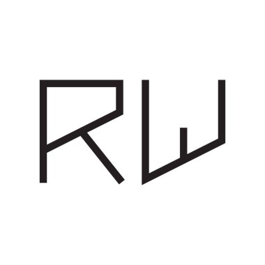 rw ilk harf vektör logo simgesi