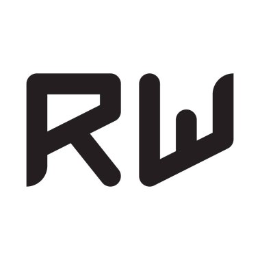 rw ilk harf vektör logo simgesi