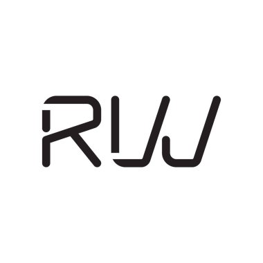 rw ilk harf vektör logo simgesi