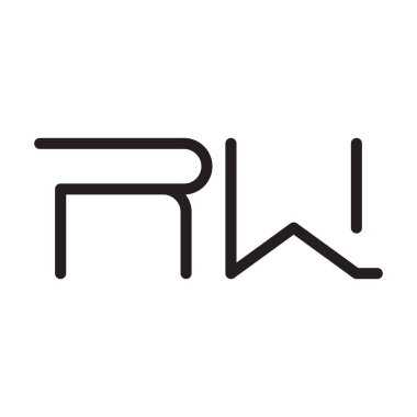 rw ilk harf vektör logo simgesi