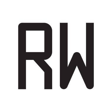 rw ilk harf vektör logo simgesi