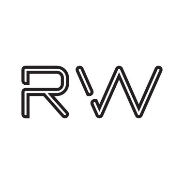 rw ilk harf vektör logo simgesi