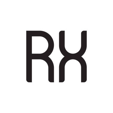 rx ilk harf vektör logo simgesi