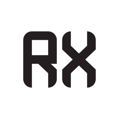 rx ilk harf vektör logo simgesi