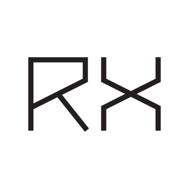 rx ilk harf vektör logo simgesi