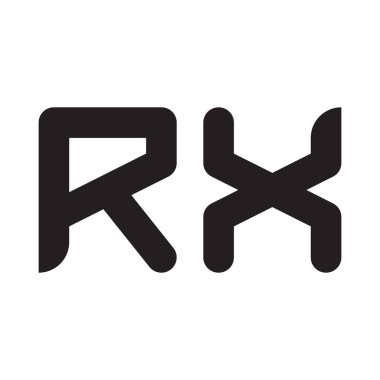 rx ilk harf vektör logo simgesi