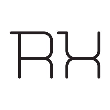 rx ilk harf vektör logo simgesi