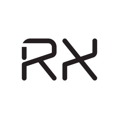 rx ilk harf vektör logo simgesi