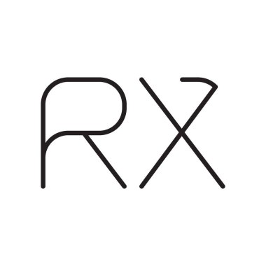 rx ilk harf vektör logo simgesi