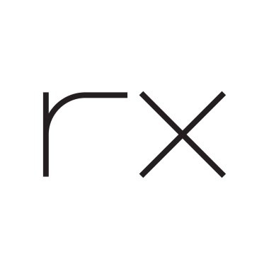 rx ilk harf vektör logo simgesi