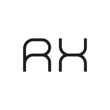 rx ilk harf vektör logo simgesi