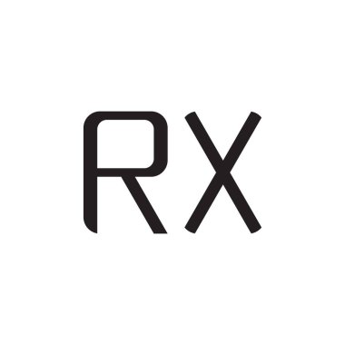 rx ilk harf vektör logo simgesi