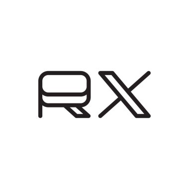 rx ilk harf vektör logo simgesi