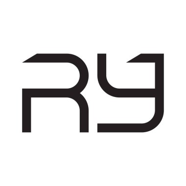 ry ilk harf vektör logo simgesi